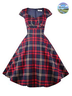Cap Sleeve Retro 1950s Cocktail Swing Dress with Pockets